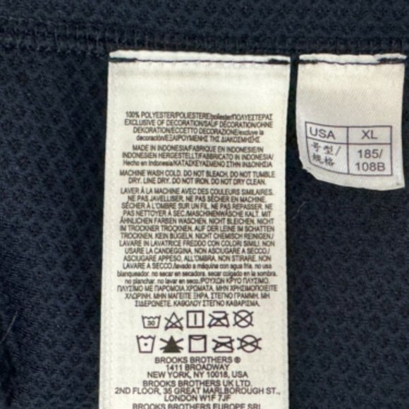 Brooks Brothers Sherpa Fleece Jacket Mens XL EUC Pocket Long Sleeve FullZip Navy - Picture 10 of 14